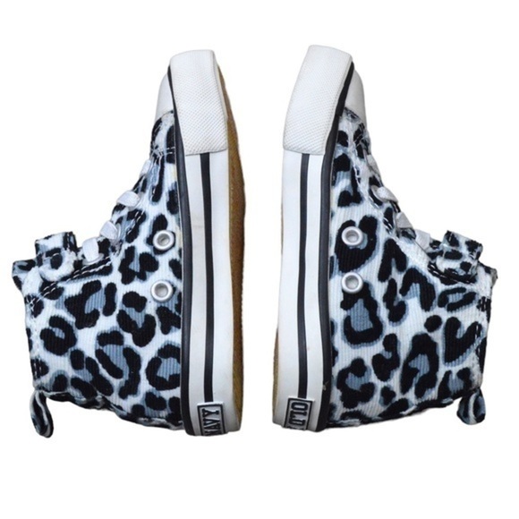 Old Navy Retro Cheetah Print Corduroy High Top Sneakers, Size 5 - Picture 8 of 13